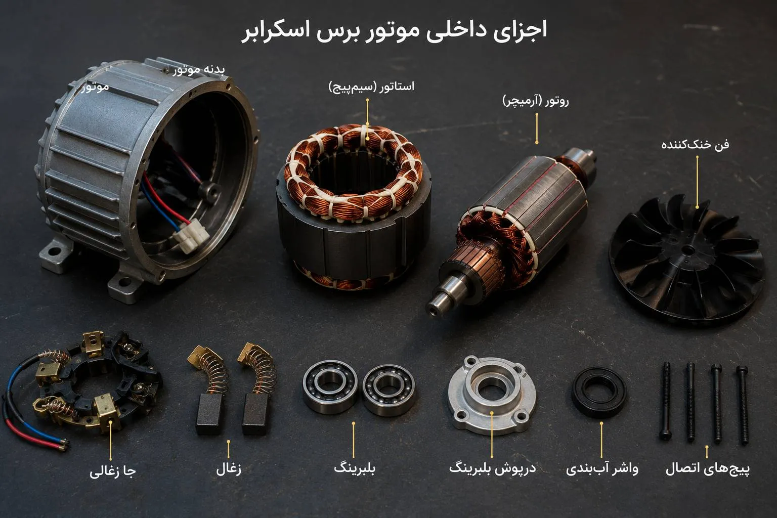 اجزای داخلی موتور اسکرابر